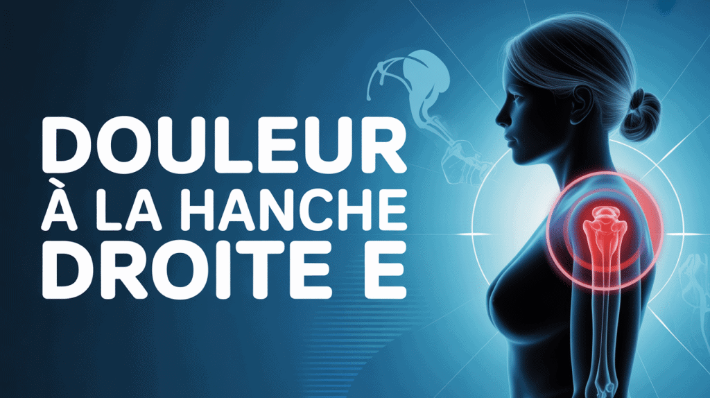 Douleur hanche droite signification silhouette profil cercle rouge