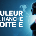 Douleur hanche droite signification silhouette profil cercle rouge