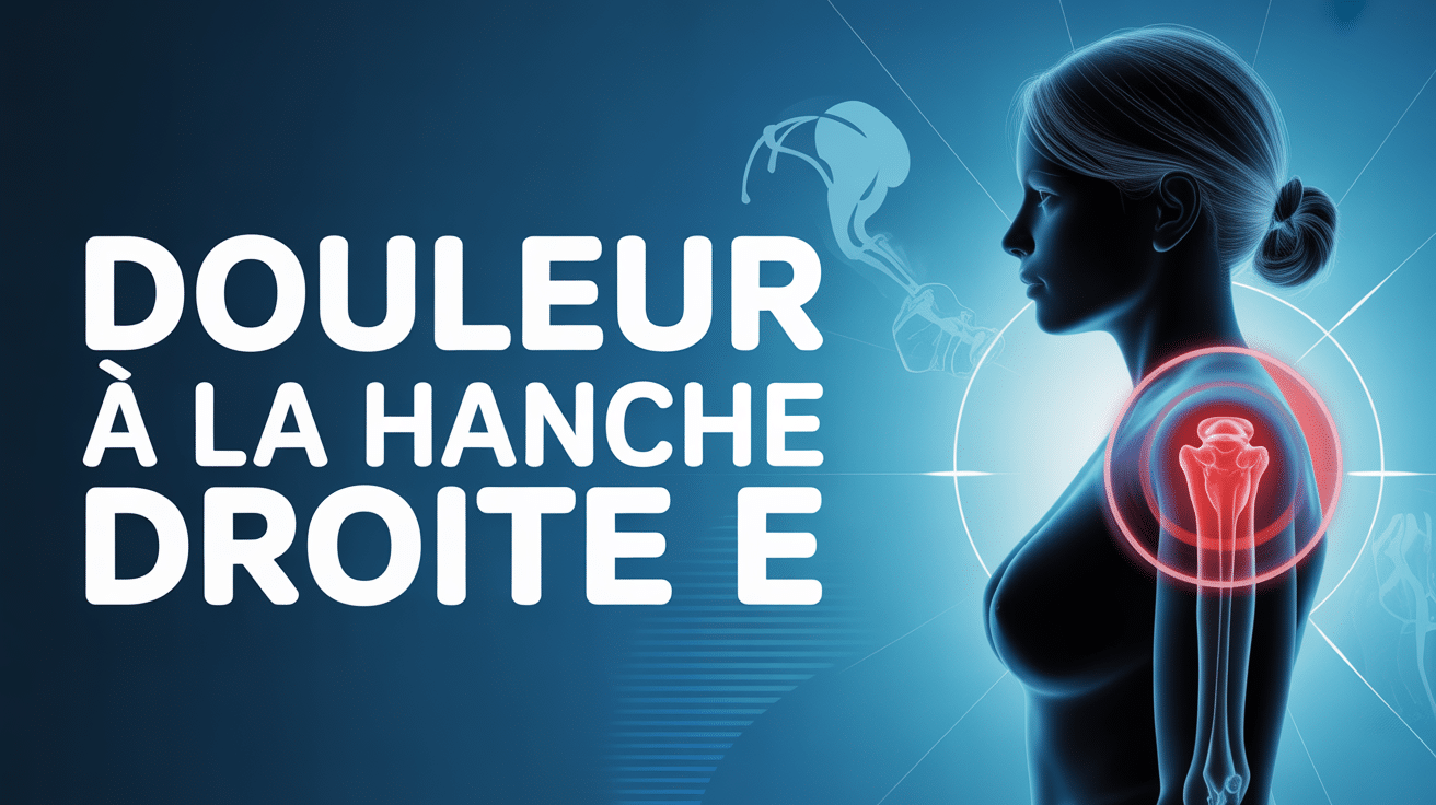 Douleur hanche droite signification silhouette profil cercle rouge