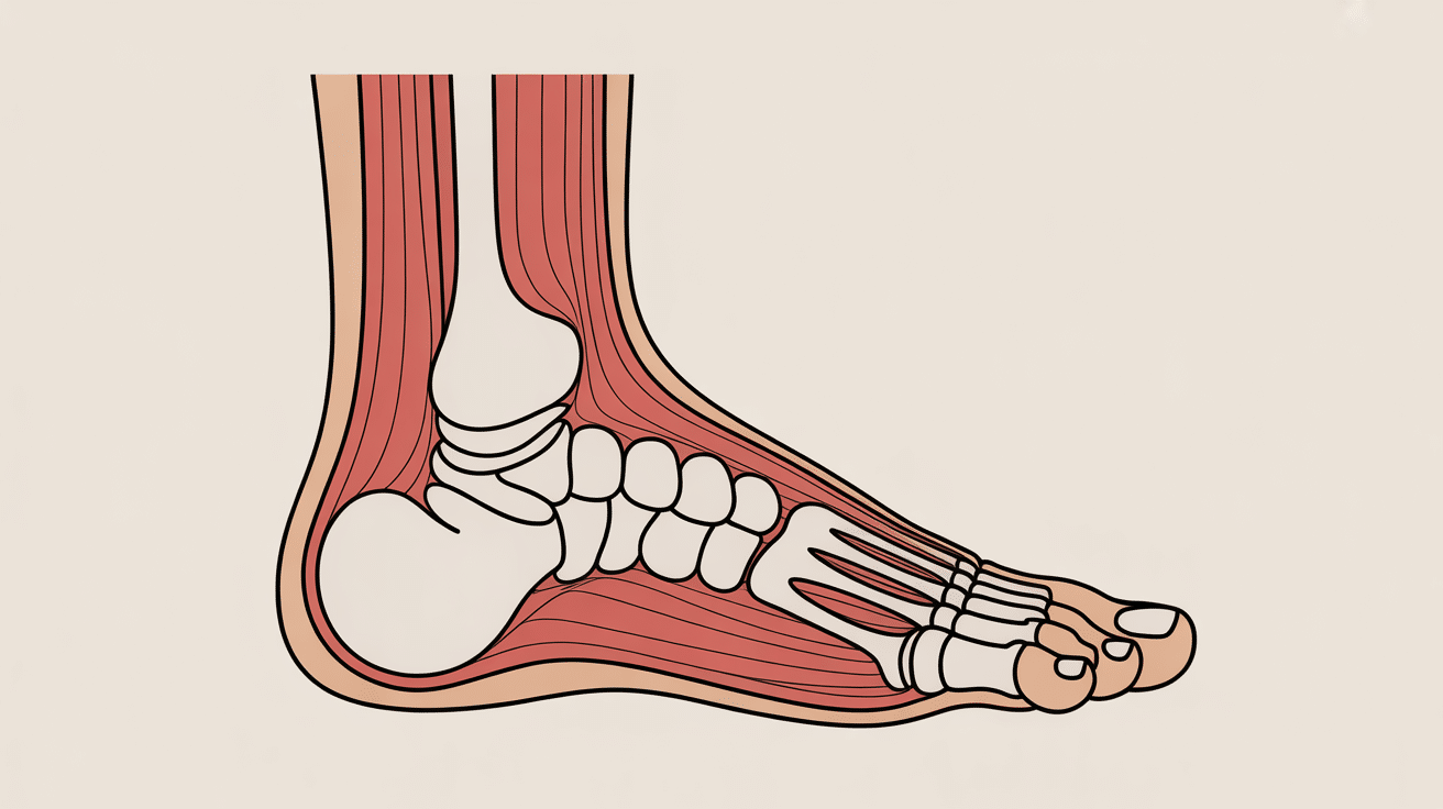Schéma douleur sous le talon fascia plantaire