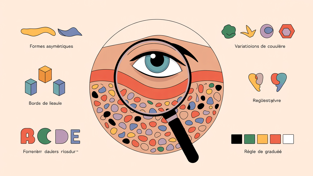 Types grains de beaute precancereux signes abcde