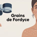 Image grain de fordyce avec points blancs sur peau
