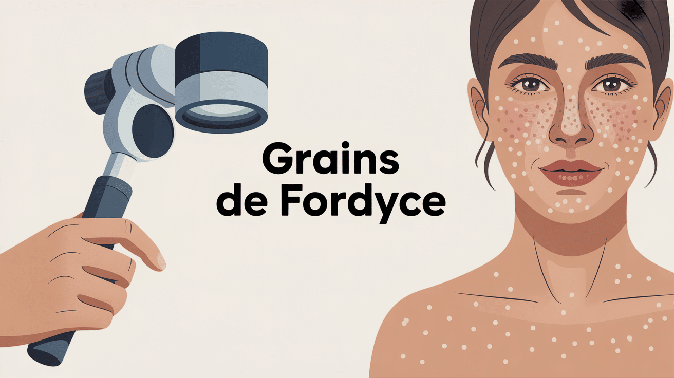 Image grain de fordyce avec points blancs sur peau
