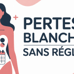 j'ai pas mes regles mais des pertes blanches silhouette femme cycle