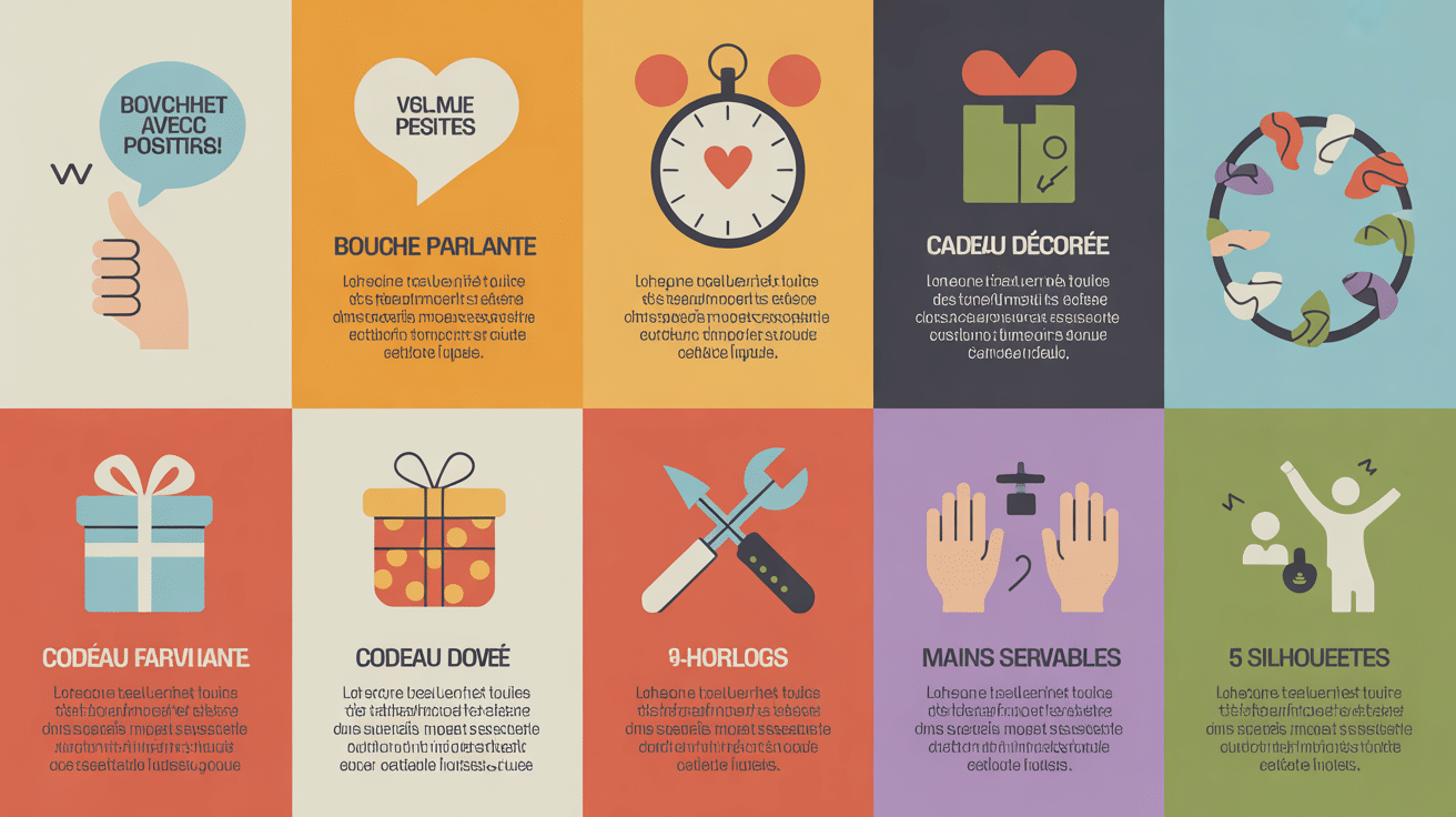 Infographie sections des 5 langages de l'amour