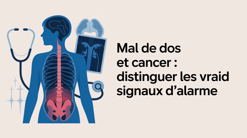 mal bas du dos cancer silhouette colonne rouge diagnostic médical