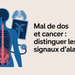mal bas du dos cancer silhouette colonne rouge diagnostic médical
