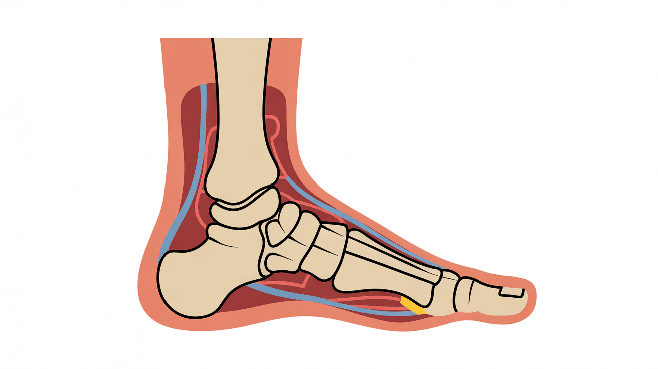 anatomie pied mal sous le pied en marchant