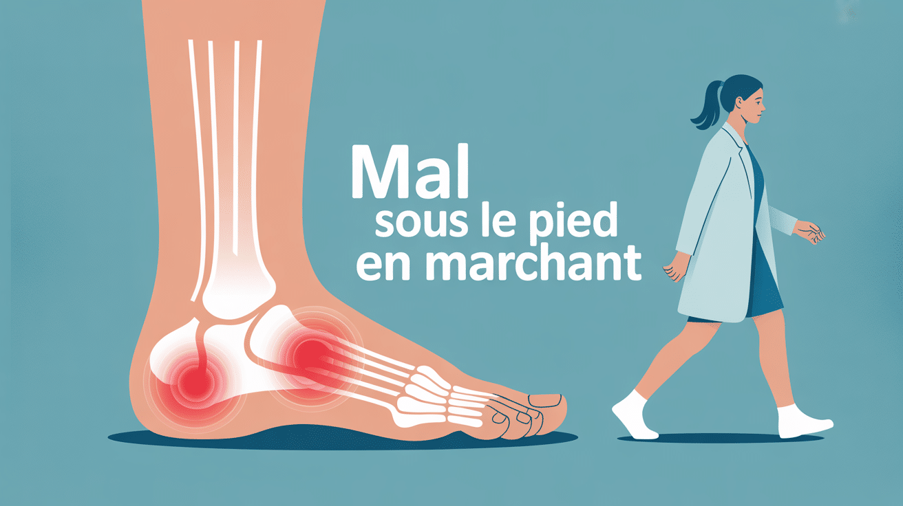 illustration mal sous le pied en marchant zones douloureuses