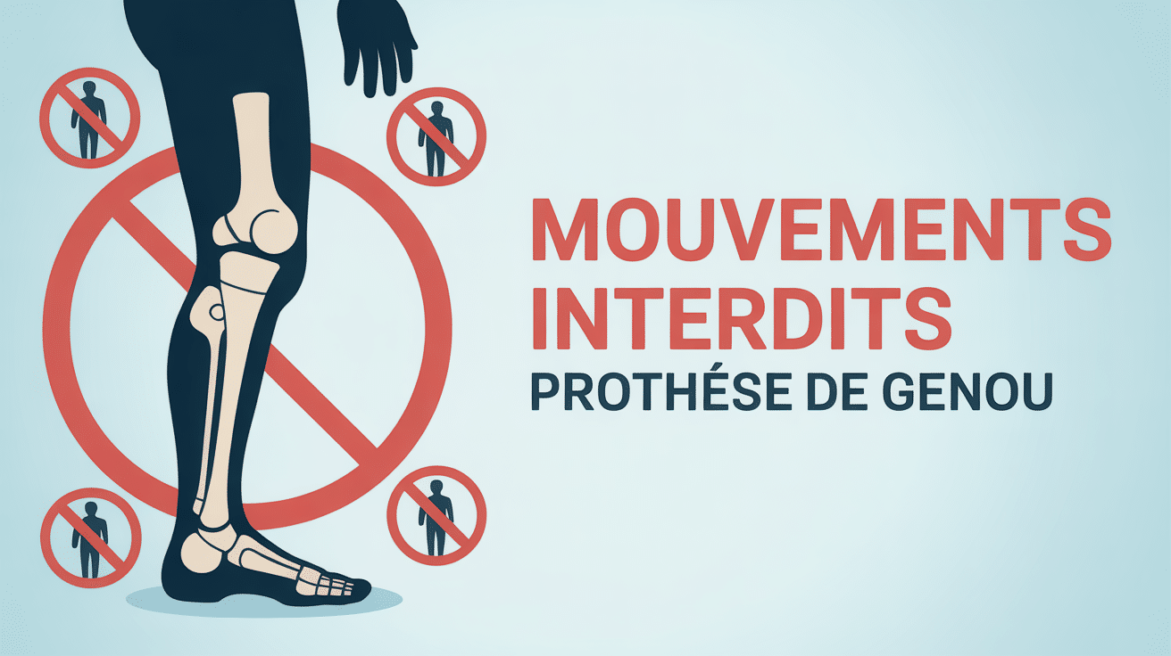 Mouvement interdit prothèse de genou visuel éducatif