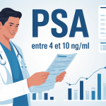 PSA compris entre 4 et 10, illustration résultats médicaux
