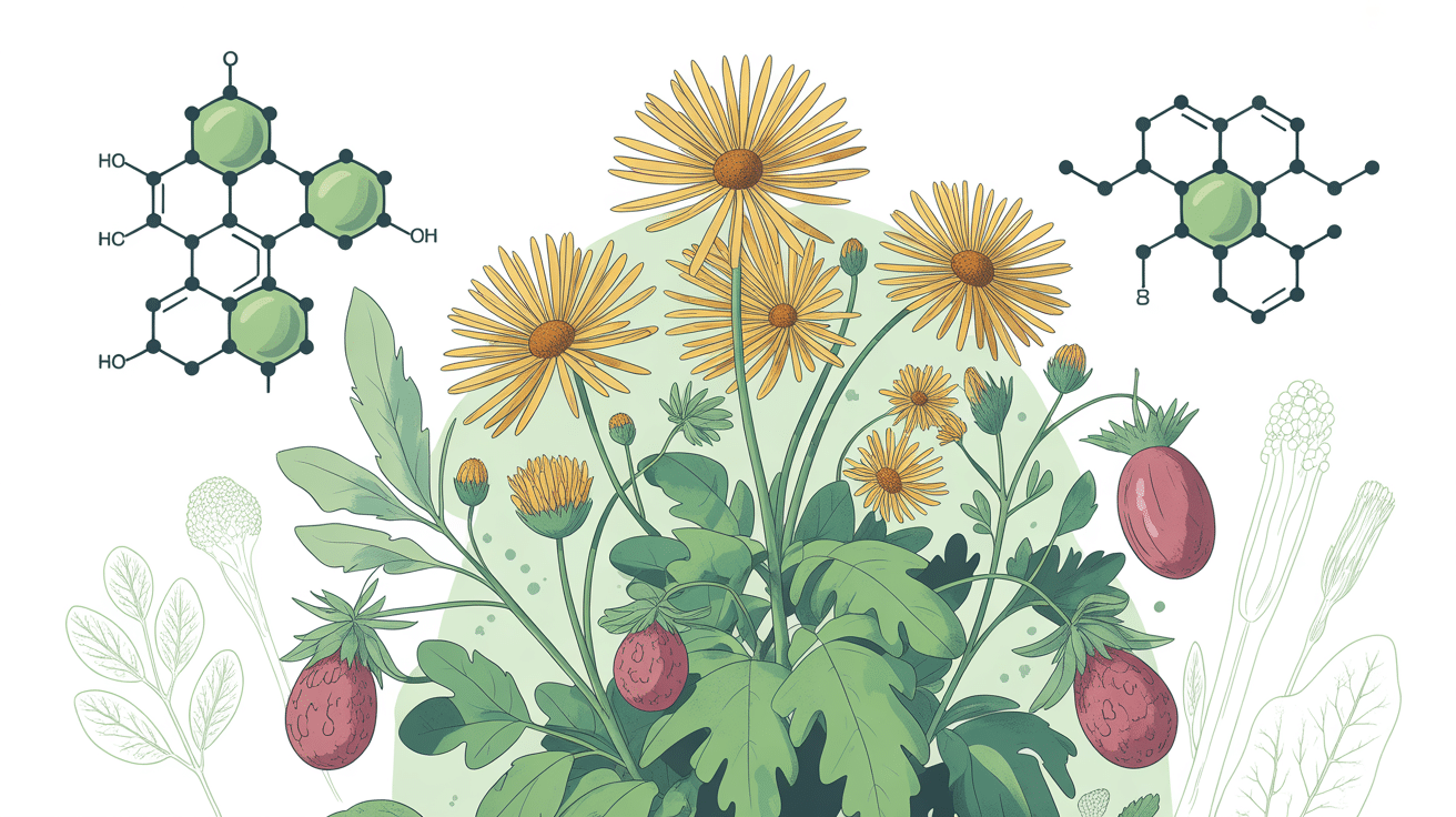 Tribulus terrestris plante et saponines illustration