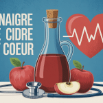 vinaigre de cidre dangereux pour le cœur bouteille pommes stéthoscope