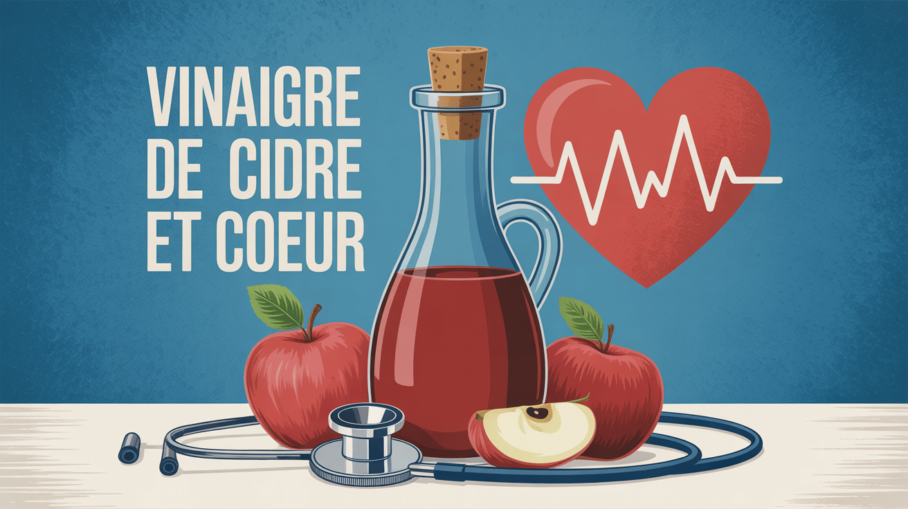 vinaigre de cidre dangereux pour le cœur bouteille pommes stéthoscope