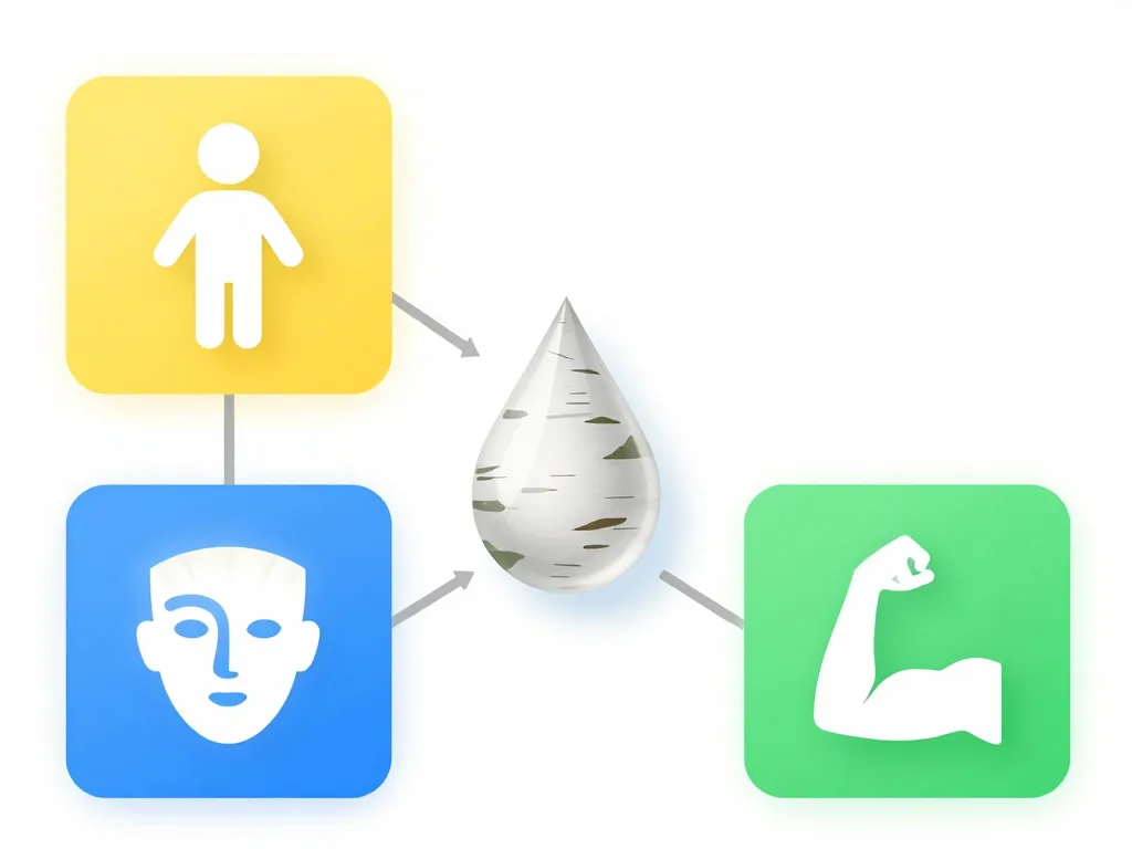 bienfait de la seve de bouleau concept diagramme santé