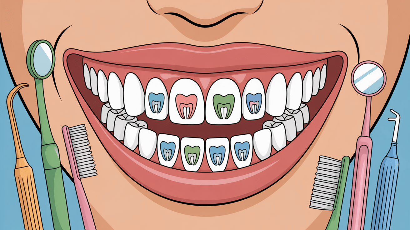 illustration brossettes interdentaires hygiène dentaire