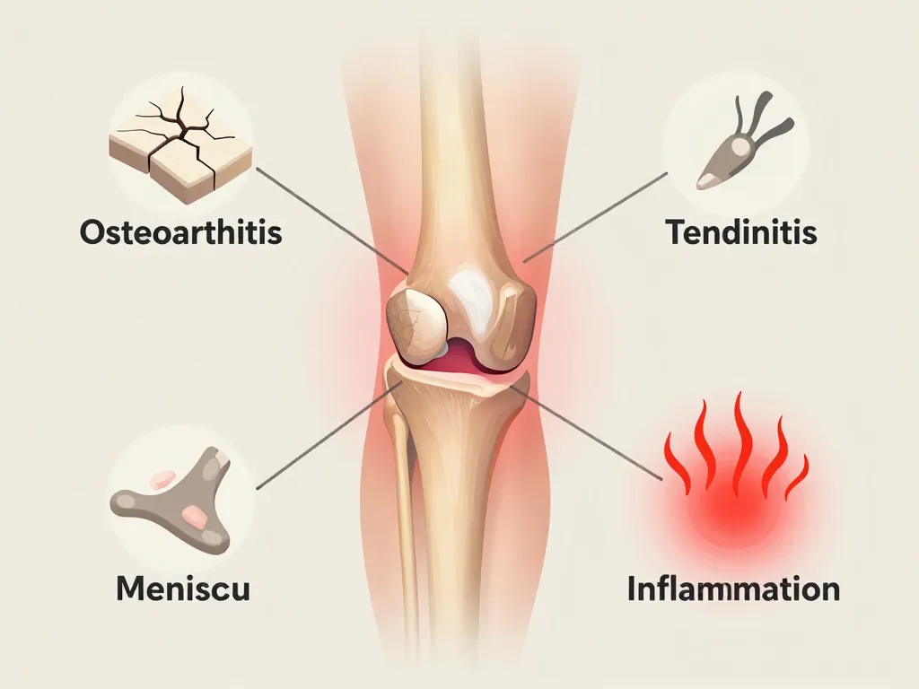 diagramme concept causes douleur genou au repos la nuit
