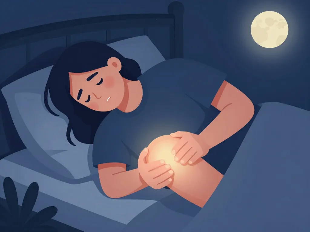 personne souffrant douleur genou au repos la nuit