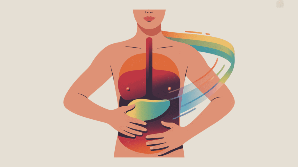 douleur vésicule biliaire stress illustration connexion abdomen