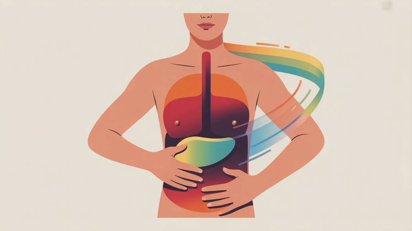 douleur vésicule biliaire stress illustration connexion abdomen