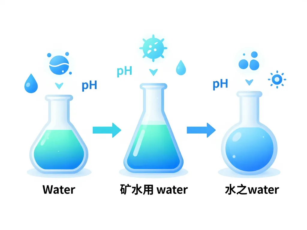 Diagramme eau alcaline types et pH comparés
