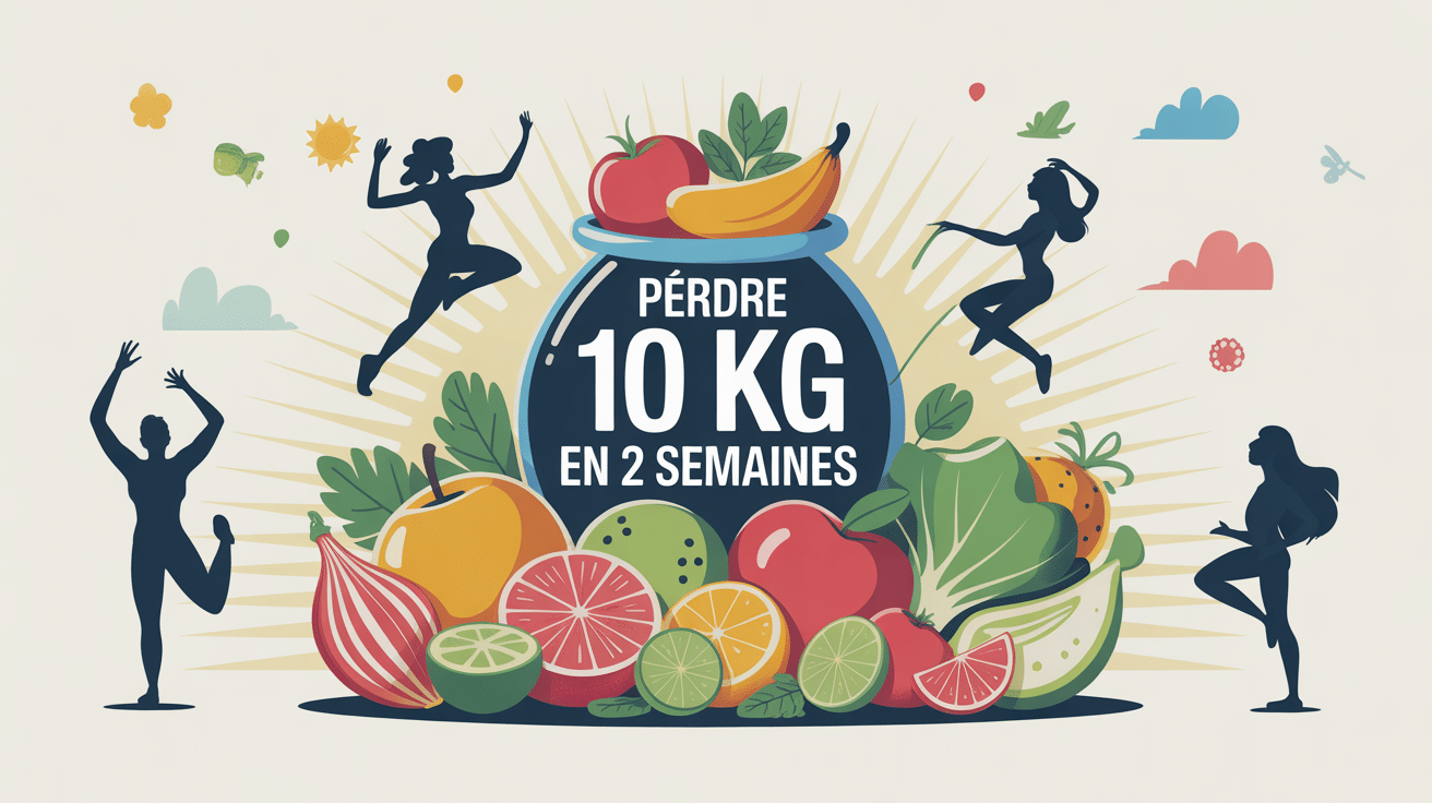 perdre 10 kg en 2 semaines savoirmaigrir.fr illustration vectorielle balance santé