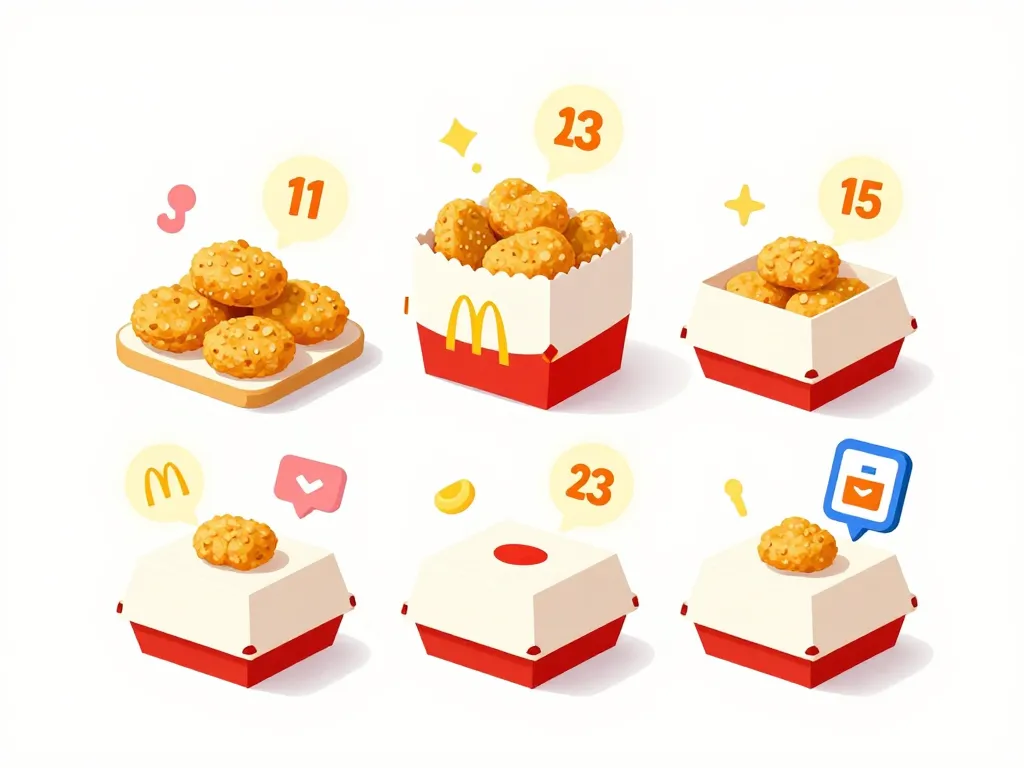 Comparatif prix nuggets McDo tailles et commandes