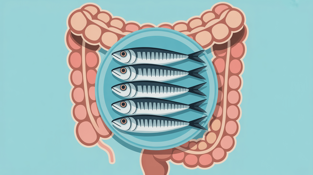 sardines et diverticules assiette stylisée système digestif