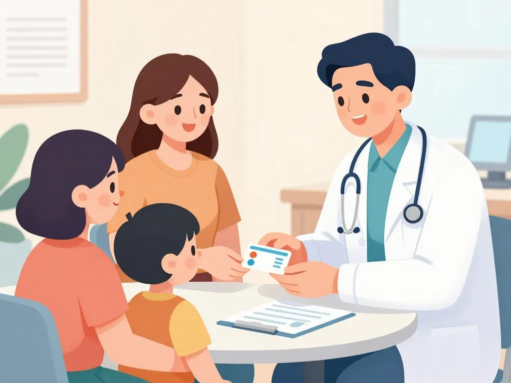 scène famille chez médecin carte sp santé