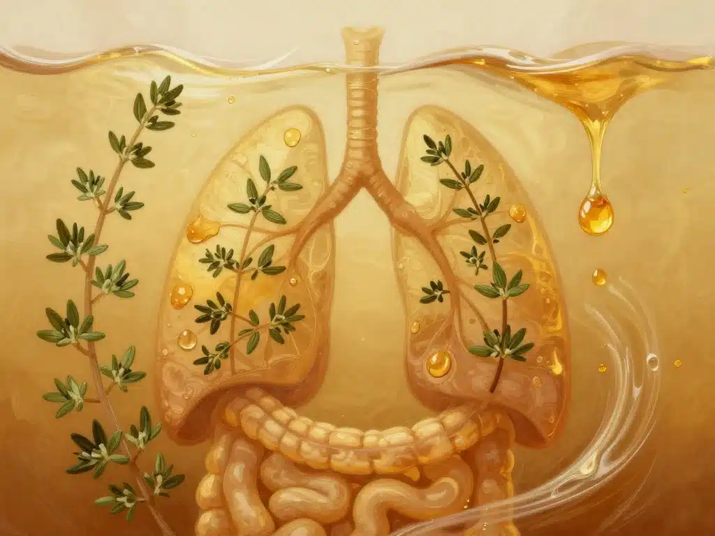 tisane de thym et miel effet apaisant digestion respiration