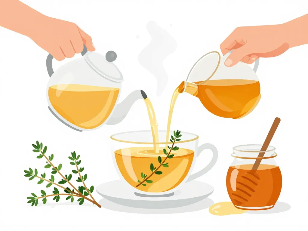 tisane de thym et miel étapes préparation tasse miel thym