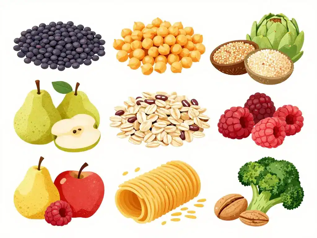 aliments avec des fibres principaux en visuel