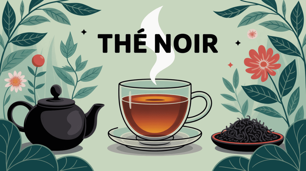 Bienfait the noir tasse fumante ambiance santé