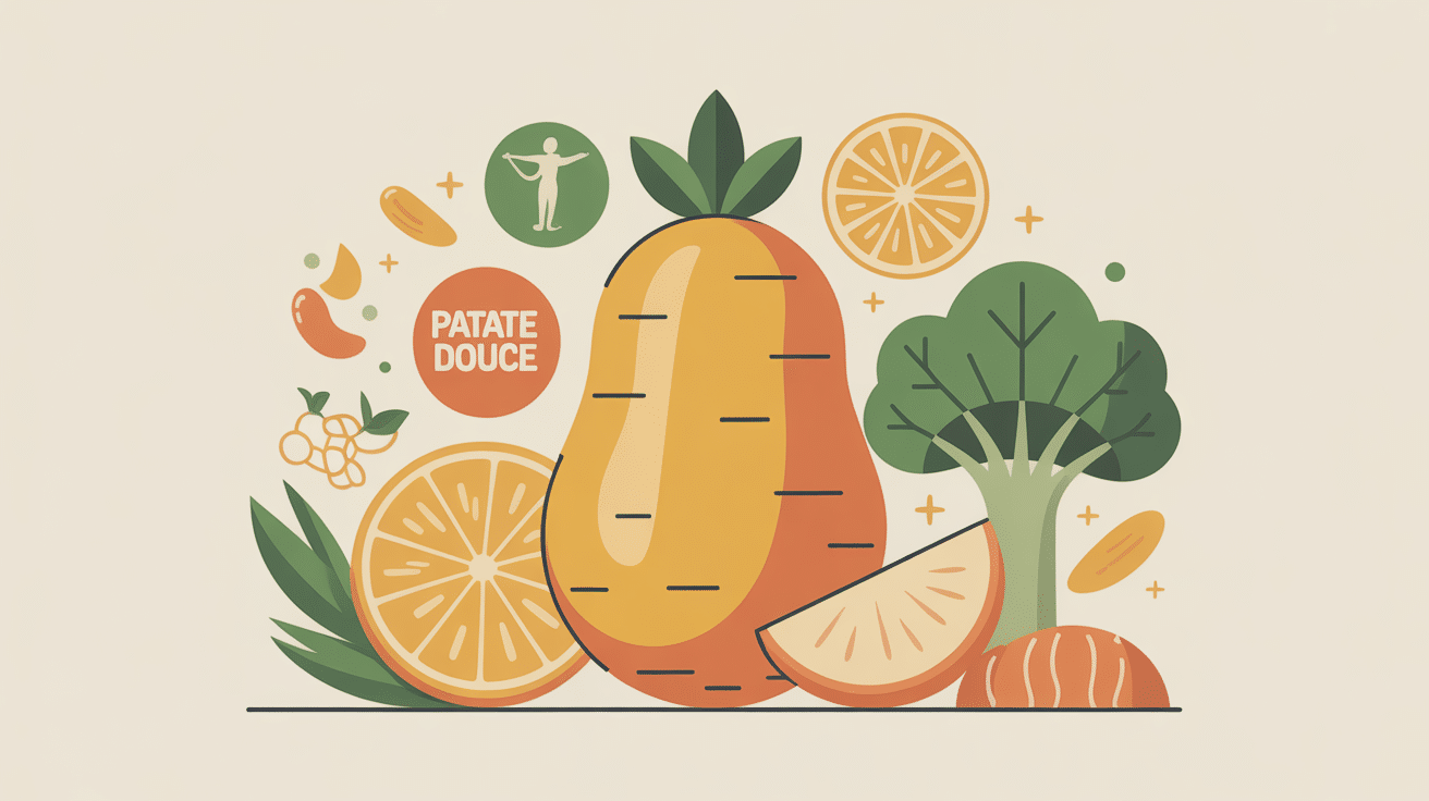 Calorie dans une patate douce, illustration santé et équilibre