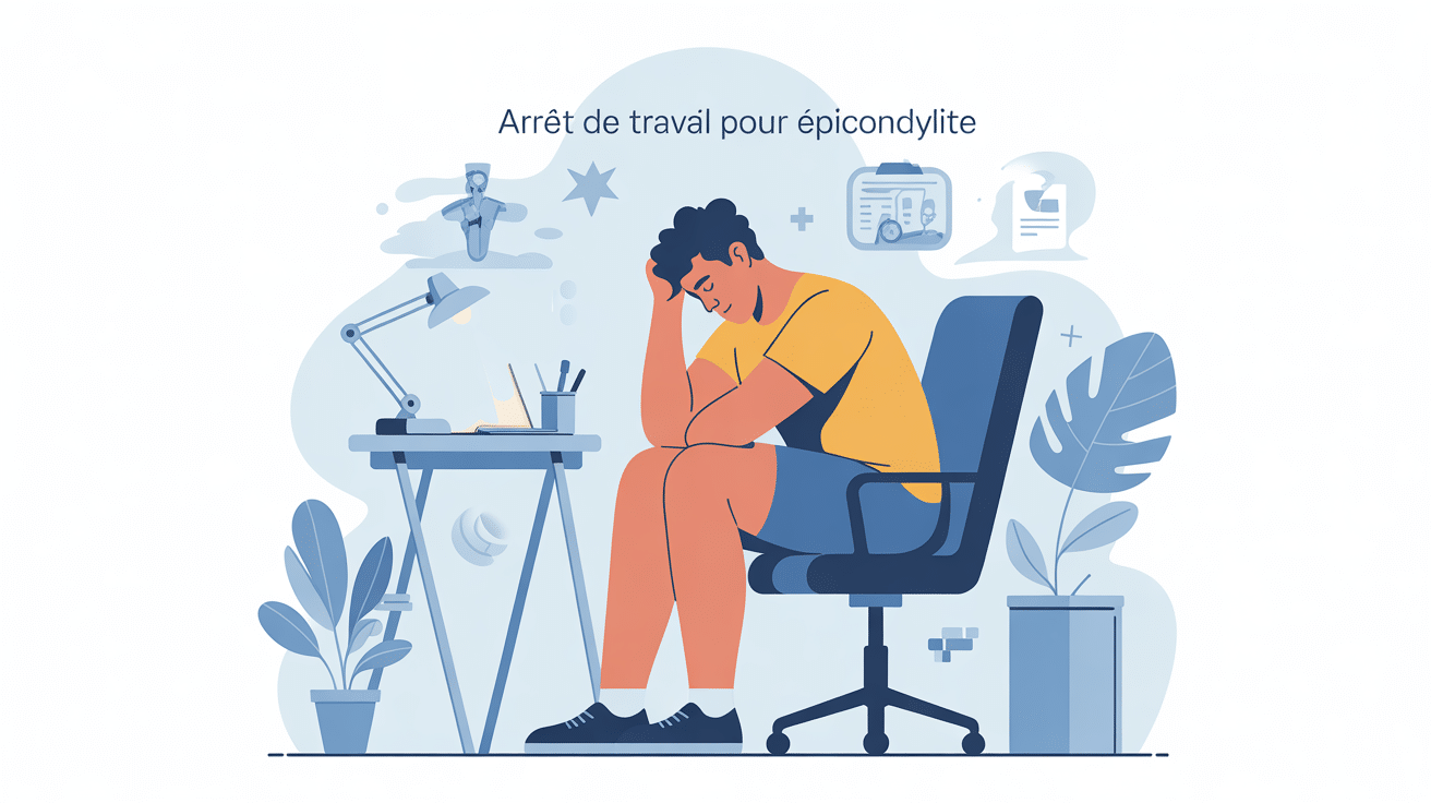 combien d'arrêt de travail pour une épicondylite personnage tenant son coude