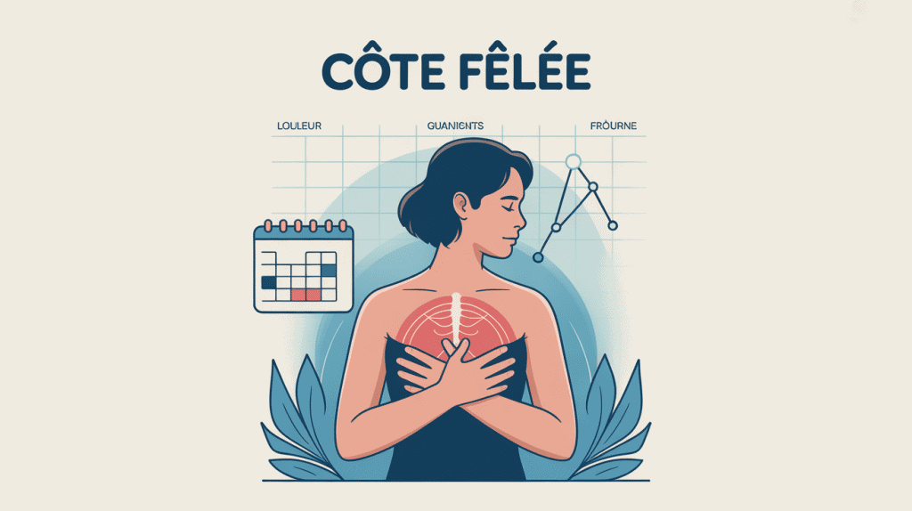 Illustration douleur et temps guérison côte fêlée