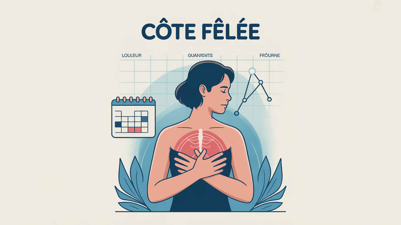 Illustration douleur et temps guérison côte fêlée