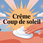illustration creme coup de soleil apaisante sur peau rouge