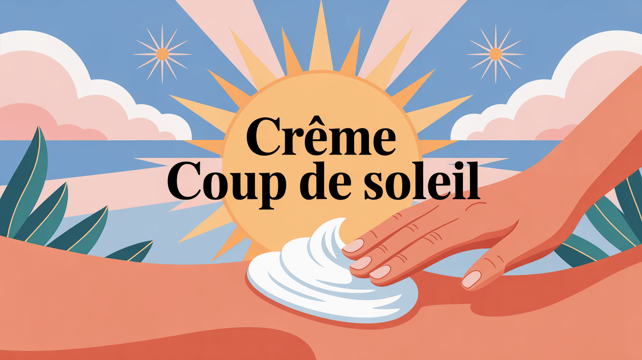 illustration creme coup de soleil apaisante sur peau rouge