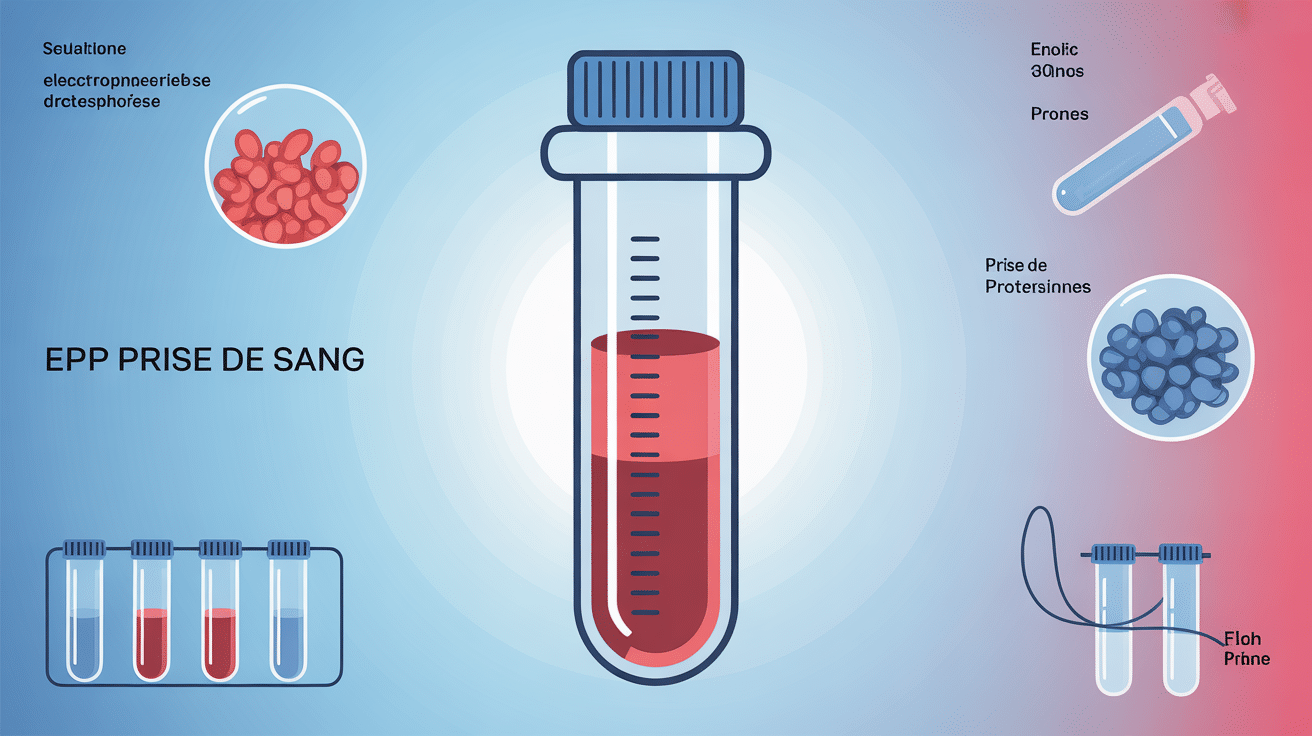Illustration EPP prise de sang courbe électrophorèse protéines