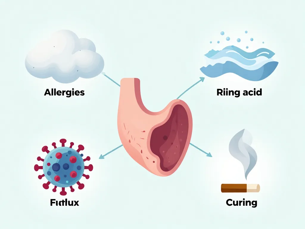 Schéma causes gorge qui gratte et toux