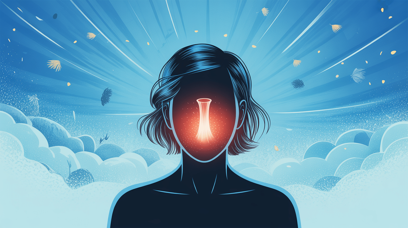 Illustration gorge qui gratte et toux avec irritation