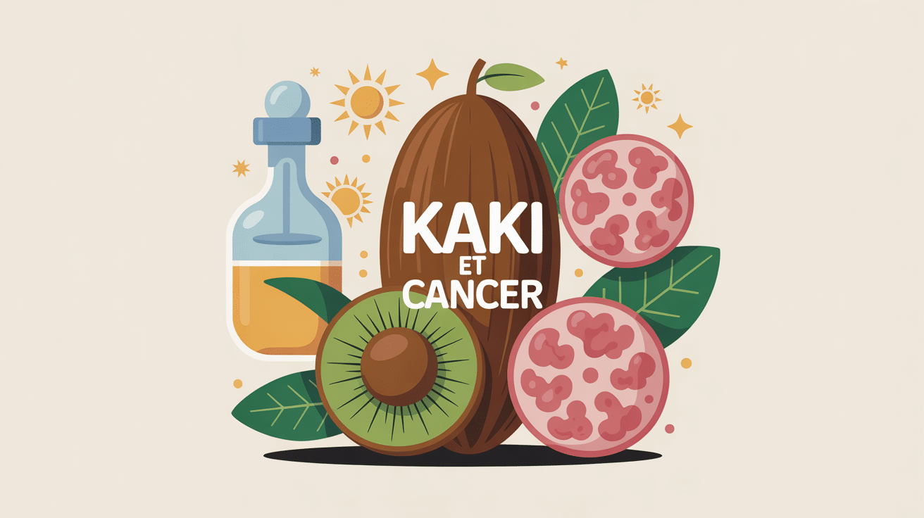 Image kaki et cancer, symbole protection cellulaire