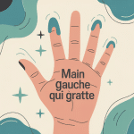 Main gauche qui gratte illustration bleue moderne SEO