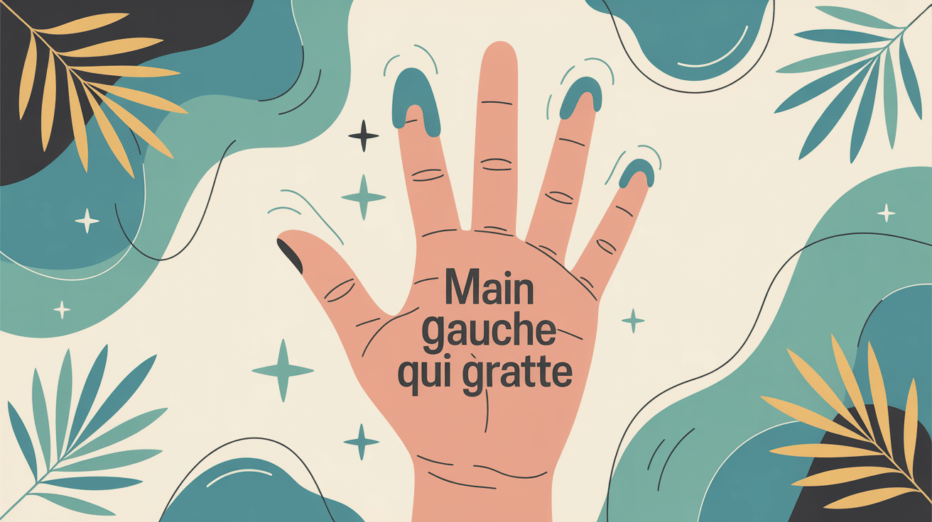 Main gauche qui gratte illustration bleue moderne SEO