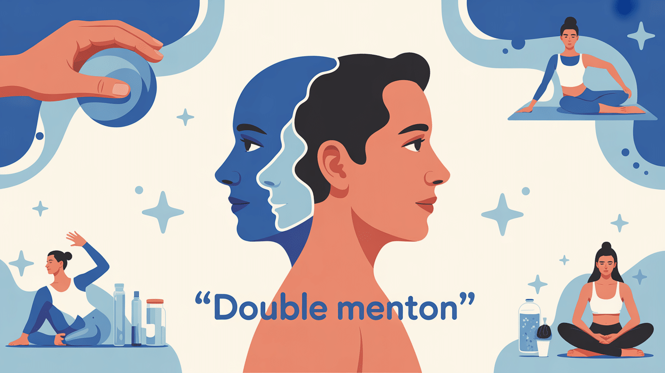 Illustration vectorielle perdre son double menton en 10 jours