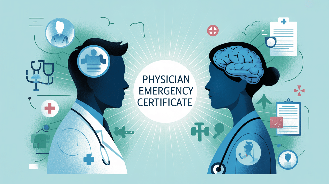 physician emergency certificate illustration parcours santé mentale