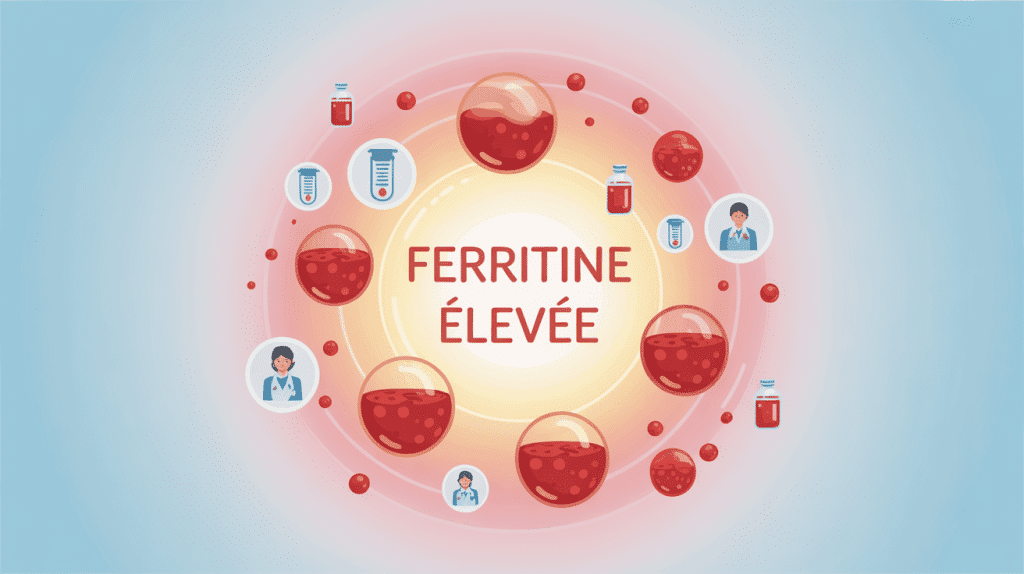 Trop de ferritine symptôme, visuel professionnel avec prise de sang et réserves de fer