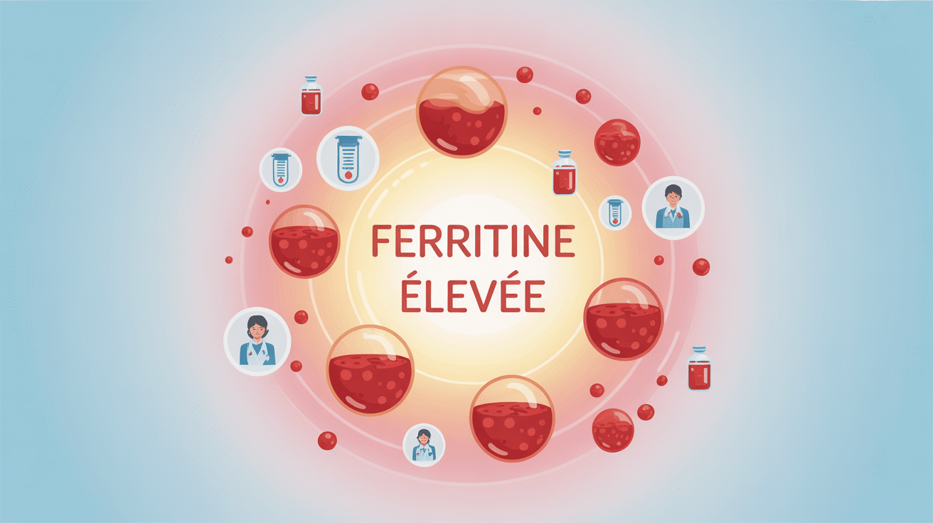 Trop de ferritine symptôme, visuel professionnel avec prise de sang et réserves de fer