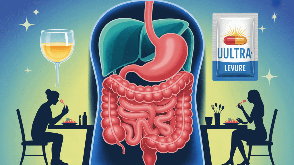 Ultra-levure avant ou après repas, illustration de la digestion optimisée